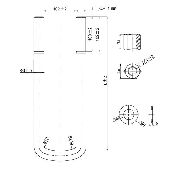 China Standard thread u bolt for leaf spring Manufacture and Factory |  Jiachuang